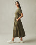 Women's Premium Slub Tiered Dress - Washed Olive